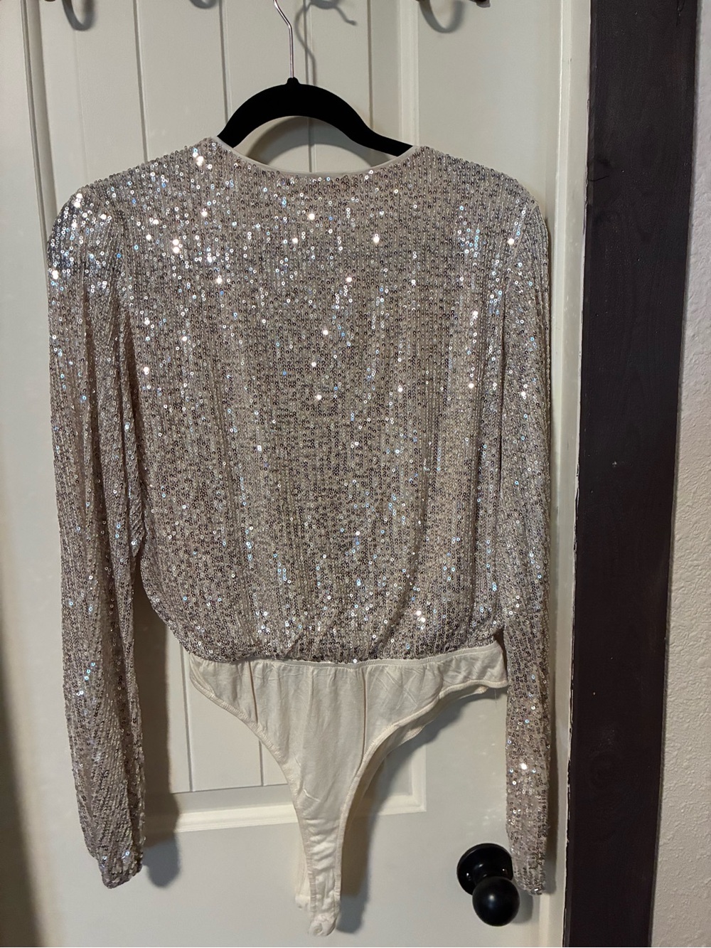 Kori Champagne Sequin Wrap Bodysuit - Picture 2 of 2